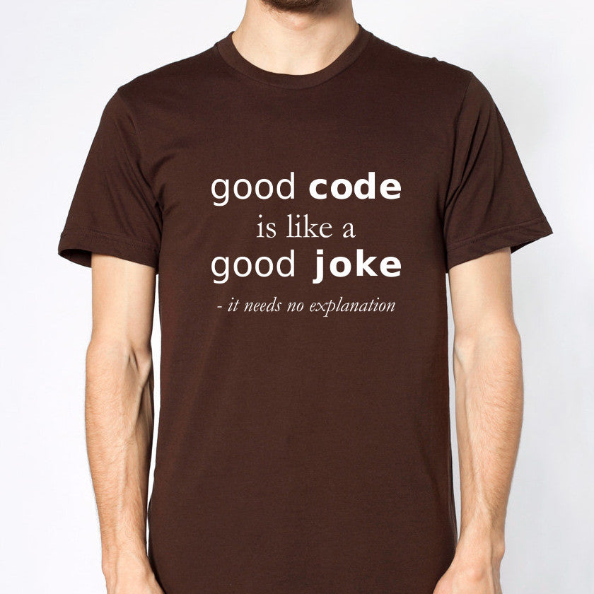 Good code is like a good joke: It needs no explanation